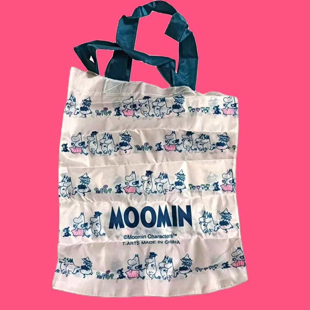 One Moomin white shopping reusable tote bag